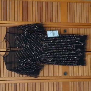 Sparkly Flutter Sleeve Cocktail Dress NWT